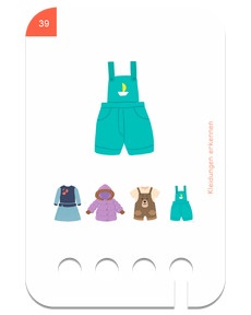 Kleidung erkennen - Beispielkarte Latzhose
