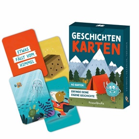 Eigene Geschichten erfinden mit den liebevoll illustrierten Geschichtenkarten.