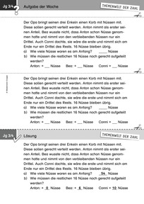 Produktabbildung zu Themenwelt der Zahl: Aufgabe der Woche 30/2018 - Zahlen und Operationen: problemhaltige Sachaufgabe zu Bruchteilen