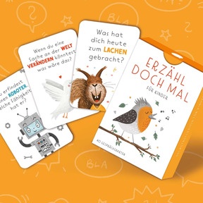 Drei Kategorien: Alltagsfragen, Persönliches und Fantasie - für ehrliche Einblicke, Selbstreflexion und Kreativität.