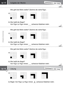 Produktabbildung zu Themenwelt der Zahl: Aufgabe der Woche 43/2015 - Muster und Strukturen: Geometrische Muster fortsetzen, Bildungsregel erkennen