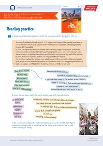 Produktabbildung zu Reading practice - Englisch-Arbeitsblatt zum Thema Festivals