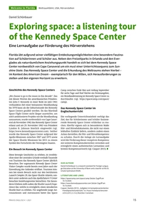 Produktabbildung zu Exploring space: a listening tour of the Kennedy Space Center - Eine Lernaufgabe zur Förderung des Hörverstehens