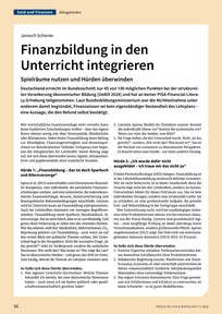 Produktabbildung zu Finanzbildung in den Unterricht integrieren - Spielräume nutzen und Hürden überwinden