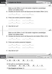 Produktabbildung zu Themenwelt der Zahl: Aufgabe der Woche 50/2014 - Rechnen bis 1000 - Arithmetische Strukturen übertragen, Gesetzmäßigkeiten entdecken