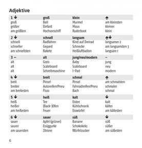 Vocabular Adjektive: Wörterliste 1/2