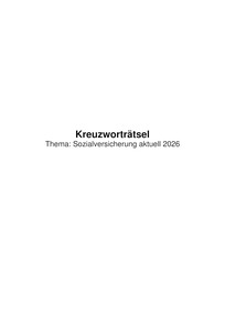 Produktabbildung zu Kreuzworträtsel (Thema: Sozialversicherung aktuell) - Sonder-HOT 2026