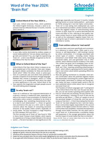 Produktabbildung zu Word of the Year 2024: 'Brain Rot' - - Englisch ab Klasse 10