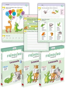 Startchancen-Paket DEUTSCH Leseförderung 1-2: FRIDOLINO-Lernkarteien mit Zauberstift und Folie - und Lernkontrolle