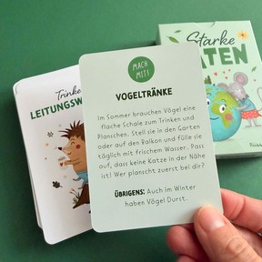 Mach mit: Karten mit kleine Alltagstaten, die Kinder direkt umsetzen können.