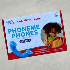 Schachtelansicht: Flüstertelefone in 6 Farben