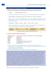 Produktabbildung zu Geschäftsbrief mit Briefkopf und Fußzeile - Aufgabenblatt