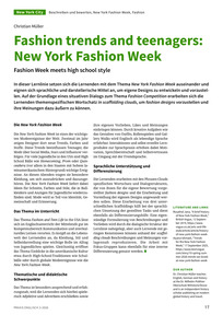 Produktabbildung zu Fashion trends and teenagers: New York Fashion Week - Fashion Week meets high school style