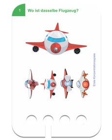 Erste Konzentrationsspiele. Beispielkarte Flugzeug