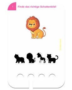 Schattenrätsel. Beispielkarte Löwe