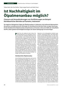 Produktabbildung zu Ist Nachhaltigkeit im Ölpalmenanbau möglich? - Chancen und Herausforderungen von Zertifizierungen am Beispiel kleinbäuerlicher Betriebe auf Sumatra, Indonesien