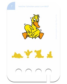 Schattenspiele mit der Maus 3-4+. Beispielkarte Ente