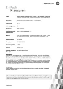 Produktabbildung zu Lessings "Nathan der Weise" und die Toleranz in der Gegenwart. Schwerpunkt: Erörterung literarischer Texte - auf der Grundlage eines pragmatischen Textes | Literarische und pragmatische Texte im Zusammenhang - Essay von Bundespräsident a. D. Joachim Gauck, der in der Ausgabe 1 / 2018 der christlichen Monatsschrift "Herder Korrespondenz" veröffentlicht wurde