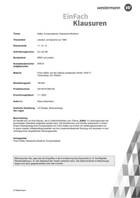 Produktabbildung zu Kurzprosatexte von Franz Kafka | Literatur und Sprache um 1900 - Franz Kafka: Auf der Galerie (entstanden Winter 1916/17)