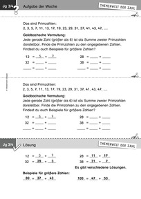 Produktabbildung zu Themenwelt der Zahl: Aufgabe der Woche 10/2018 - Zahlen und Operationen: Additionsaufgaben zu Primzahlen finden (Klasse 3/4)