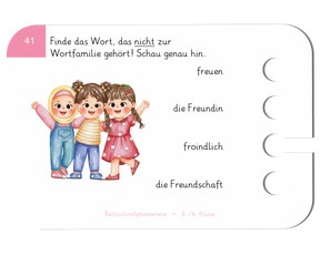 Rechtschreibphänomene - Beispielkarte Wortfamilien 2