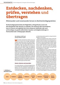 Produktabbildung zu Entdecken, nachdenken, prüfen, verstehen und übertragen - Miteinander und voneinander lernen in Rechtschreibgesprächen