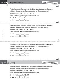 Produktabbildung zu Themenwelt der Zahl: Aufgabe der Woche 20/2016 - Zahlen und Operationen: Knobelaufgabe (Klasse 3/4)