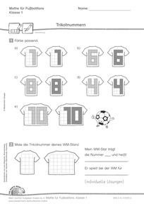 Produktabbildung zu Mathe für Fußballfans, Klasse 1: Lösungen Gratis-Kopiervorlagen Fußball-WM 2026