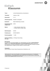Produktabbildung zu Lyrik des Expressionismus und Symbolismus | Literatur um 1900 - Alfred Lichtenstein: Nebel (1913), Hermann Hesse: Im Nebel (1905)
