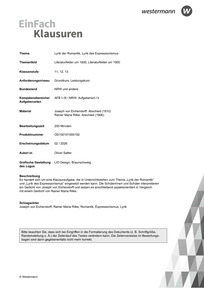 Produktabbildung zu Lyrik der Romantik, Lyrik des Expressionismus | Literatur um 1800, Literatur um 1900 - "Joseph von Eichendorff: Abschied (1810) Rainer Maria Rilke: Abschied (1906)"