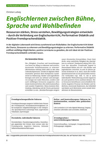 Produktabbildung zu Englischlernen zwischen Bühne, Sprache und Wohlbefinden - Ressourcen stärken, Stress verstehen, Bewältigungsstrategien entwickeln - durch die Verbindung von Englischunterricht, Performativer Didaktik und Positiver Fremdsprachendidaktik