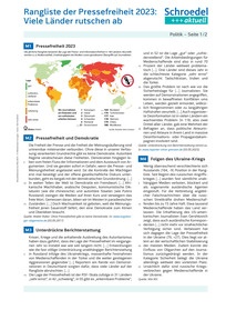 Rangliste Der Pressefreiheit 2023: Viele Länder Rutschen Ab - - Politik ...