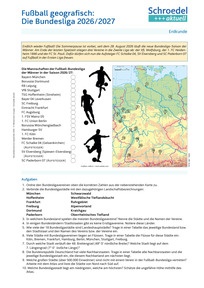 Produktabbildung zu Fußball geografisch: Die Bundesliga 2026/2027 - - Erdkunde ab Klasse 5