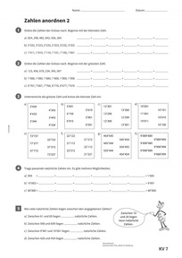 Flex und Flo 5: Kopiervorlage 7 - Zahlen anordnen 2