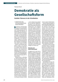 Produktabbildung zu Demokratie als Gesellschaftsform - Gelebte Toleranz in der Schulkultur