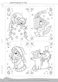 Produktabbildung zu Weihnachtskopiervorlage - Lies mit Taps - Weihnachtskarten zum Ausmalen