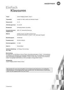 Produktabbildung zu Johann Wolfgang Goethe: "Faust I" | Literatur um 1800, Literatur der Weimarer Klassik - "Goethes "Faust I" und Zitat von Erich Trunz  aus seinem Kommentar zu "Faust I" in der "Hamburger Ausgabe""