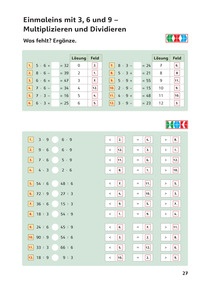 Einmaleins mit 3, 6 und 9 - Multiplizieren und Dividieren - S. 27
