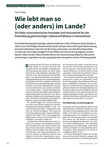 Produktabbildung zu Wie lebt man so (oder anders) im Lande? - Die Rolle raumordnerischer Konzepte und Instrumente bei der Entwicklung gleichwertiger Lebensverhältnisse in Deutschland