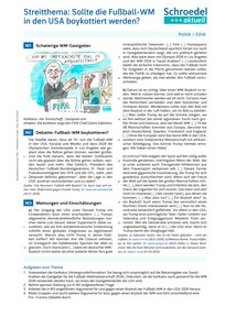 Produktabbildung zu Streitthema: Sollte die Fußball-WM in den USA boykottiert werden? - - Politik / Ethik ab Klasse 8