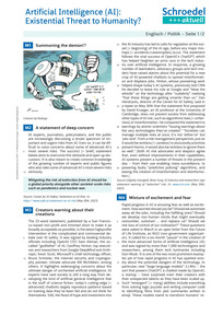 Produktabbildung zu Artificial Intelligence: Existential Threat to Humanity? - - Englisch / Politik ab Klasse 10