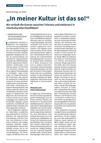 Produktabbildung zu „In meiner Kultur ist das so!“ - Wo verläuft die Grenze zwischen Toleranz und Intoleranz in interkulturellen Konflikten?