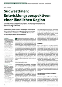 Produktabbildung zu Südwestfalen: Entwicklungsperspektiven einer ländlichen Region - Ein Industriestandort kämpft mit Verkehrsproblemen und Bevölkerungsschwund