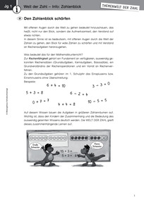 Produktabbildung zu Welt der Zahl - Info: Den Zahlenblick schärfen (Klasse 1) - Fachaufsätze