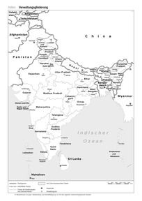 Produktabbildung zu Indien - Verwaltungsgliederung