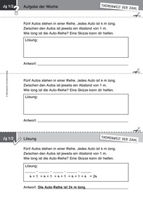 Produktabbildung zu Themenwelt der Zahl: Aufgabe der Woche 49/2016 - Größen und Messen: Sachrechnen mit Längen (Klassen 1/2)