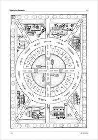 Sprachschatzkiste: Spielplan Verkehr (Muster)