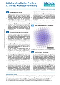 Produktabbildung zu 80 Jahre altes Mathe-Problem: KI-Modell widerlegt Vermutung - - Mathematik / Informatik ab Klasse 10