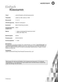 Produktabbildung zu Lyrik der Romantik, Lyrik des Expressionismus | Literatur um 1800, Literatur um 1900 - Joseph von Eichendorff: Der stille Grund (1837) Georg Trakl: Klage (1915)
