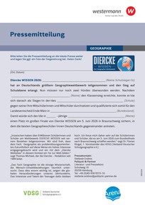 Produktabbildung zu Pressemitteilung Schulsieger/-in - Diercke WISSEN 2026
